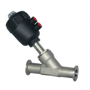 Válvula de assento inclinado BW291 em inox 316L e tecnopolímero PA