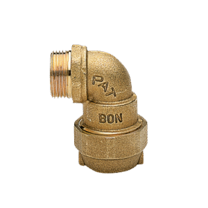 Conexões Metal PE – H0308 angular macho para tubos de polietileno.
