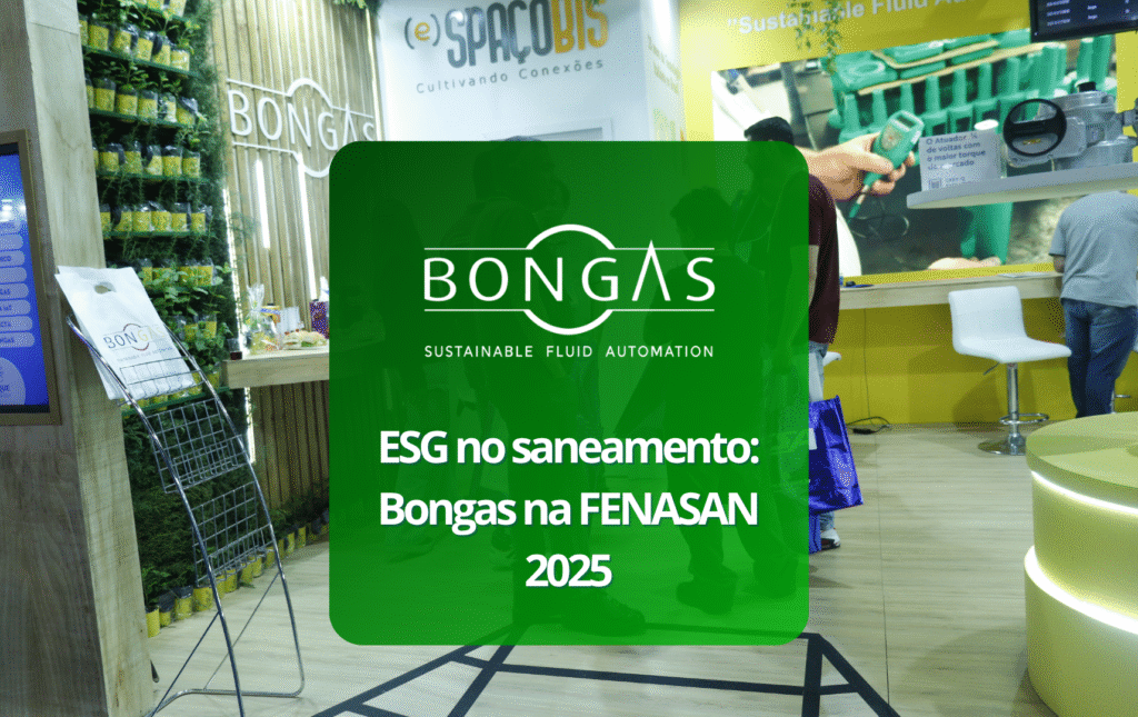 Estande ecológico da Bongas Brasil na FENASAN 2025 com foco em ESG no saneamento