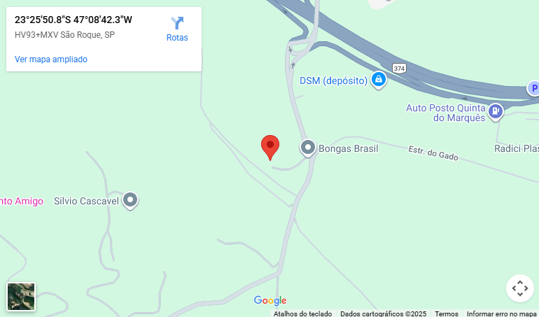 Localização da Bongas em São Roque