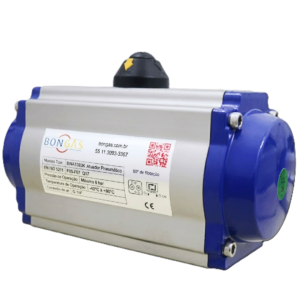 Atuadores pneumáticos em alumínio – Linha Grey-P Aluminium com indicador de posição e interface Namur